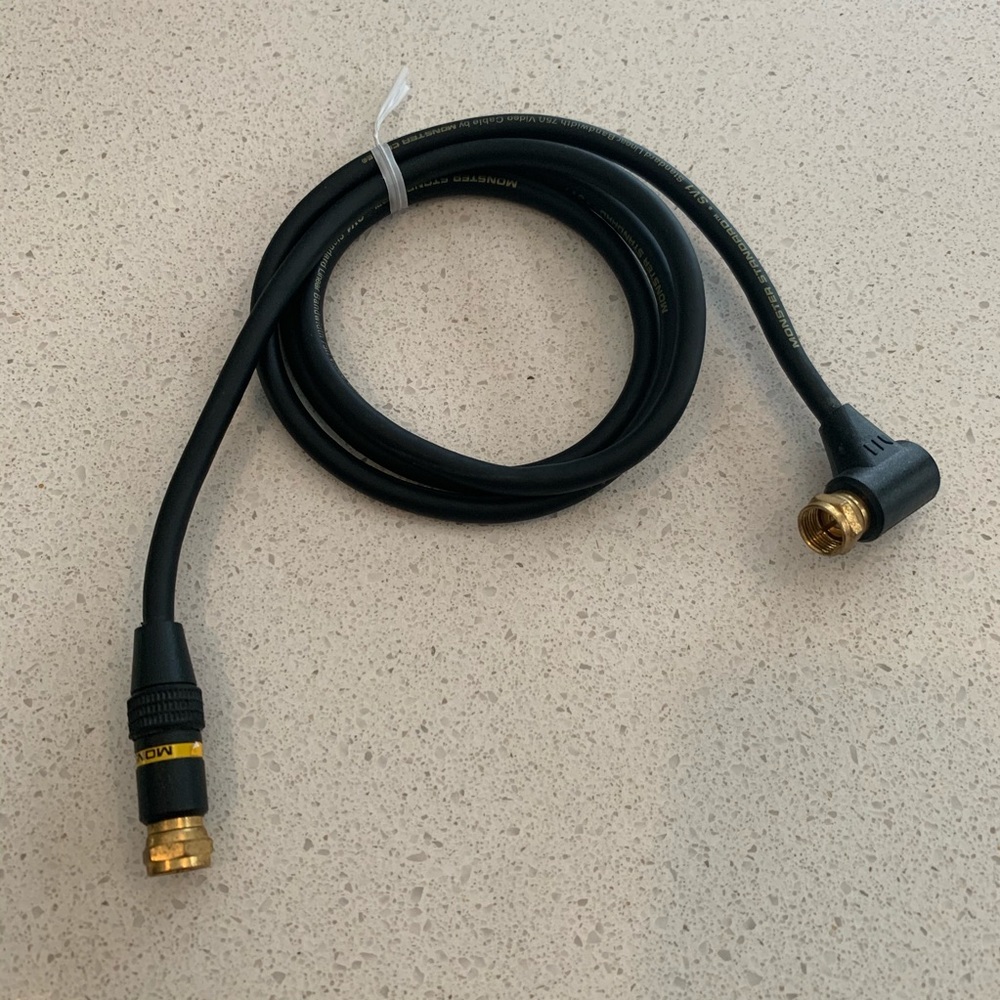 Monster Cable SV1 Coaxial RG6 Gold Connectors